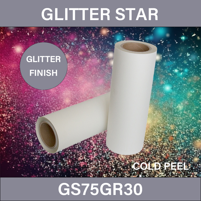 Glitter DTF Film Roll 75μm Glitter DTF Transfer Film 0.30×100M Roll