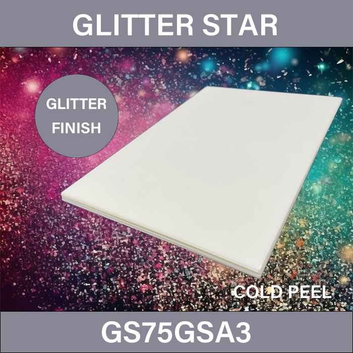 A3 Glitter Dtf Film Sheet 75μm Glitter Dtf Transfer Film A3 Sheet Cold Peel Maxdtf Haining 8332