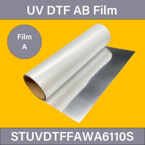 Silver UV DTF AB Film – 200μm Film A In Roll For Printing With Adhesive Layer 0.61×100M