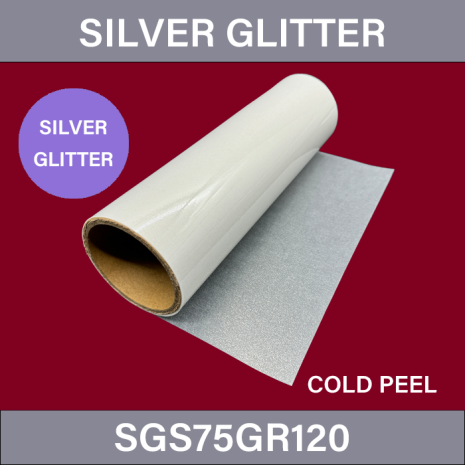 SGS75GR120_Silver Glitter_DTF_Film_75_μm_Single_Side_Roll