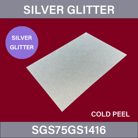 SGS75GS1416_Silver Glitter_DTF_Film_75_μm_Single_Side_Sheet