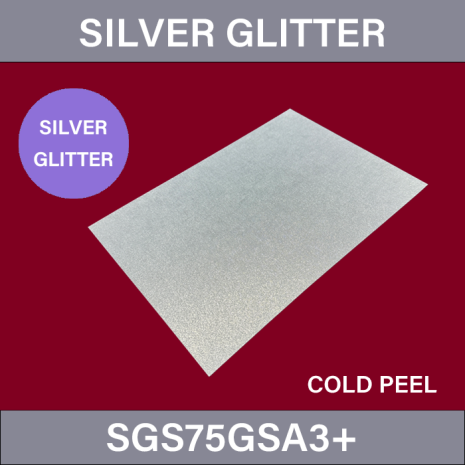 SGS75GSA3+_Silver Glitter_DTF_Film_75_μm_Single_Side_Sheet